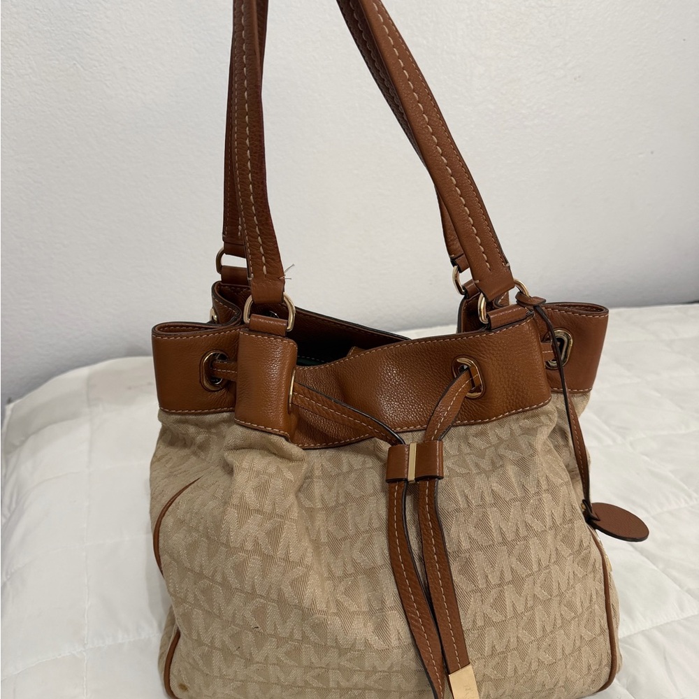 Michael Kors Brown and Tan Shoulder Bag